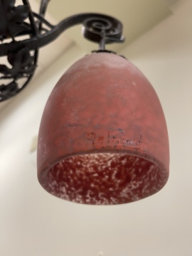 Rethondes Degué Art Nouveau Pate-de-verre Chandelier